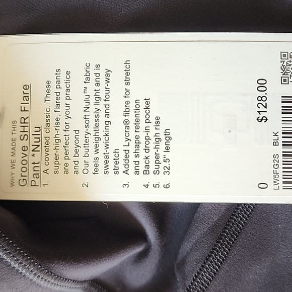 Lululemon Groove SHR Flare Pant *Nulu In Black NWT - Picture 6 of 6